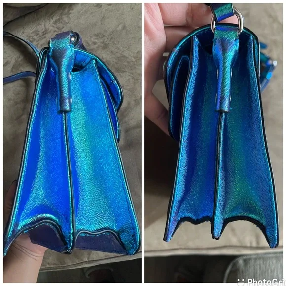 Rare NWOT Rebecca Minkoff Hudson Moto Iridescent Crossbody Shoulder Bag Purse - Picture 6 of 16